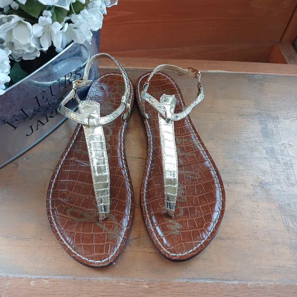 Gold Sam Edelman "Gigi" Thong Sandals